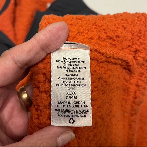 Wonder Nation three-quarter zip Sherpa jacket, extra large, orange and gray. - Picture 5 of 9